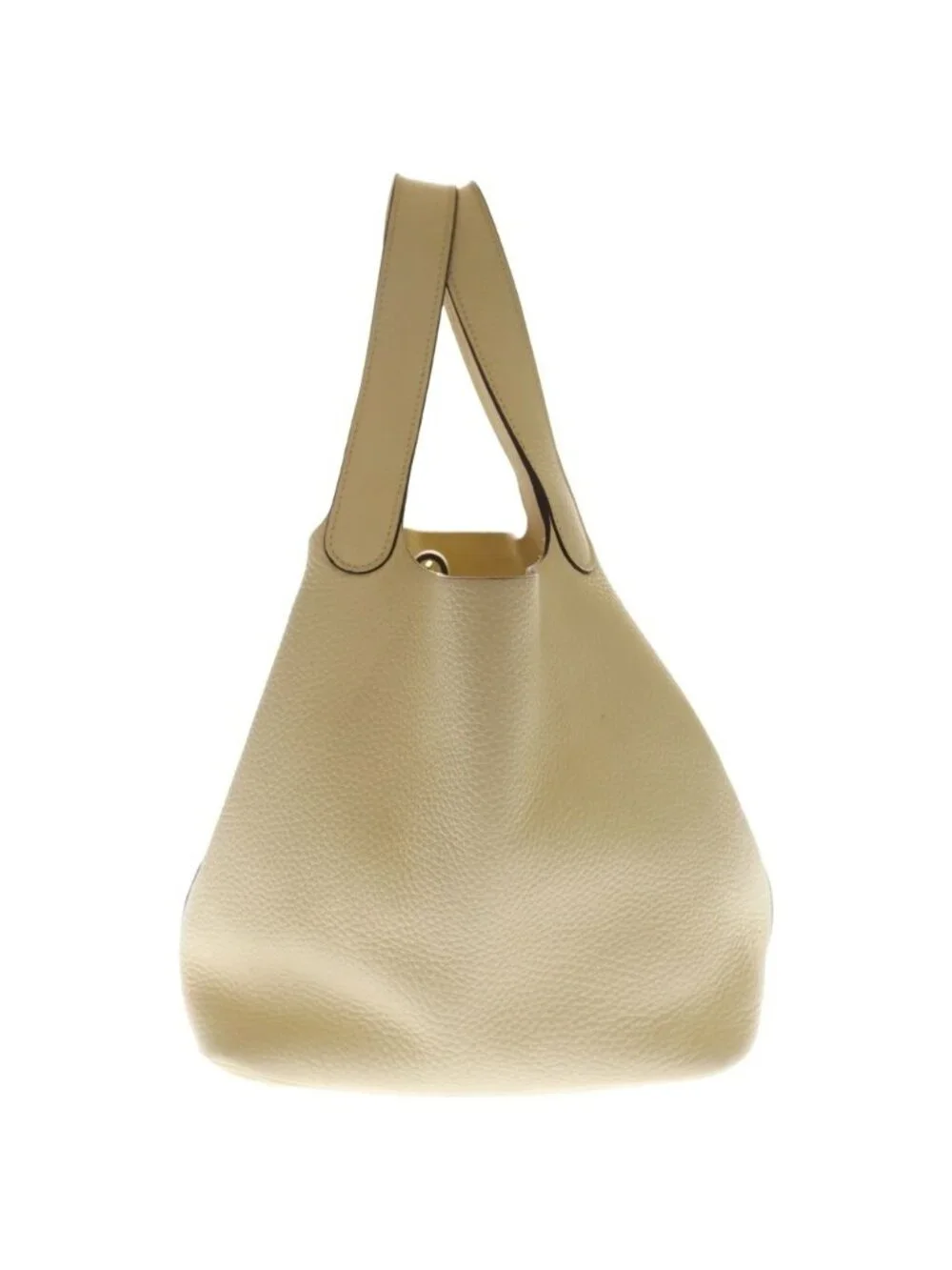 Hermes Picotin Lock MM Taurillon Clemence Gold Handbag Nata Ivory
